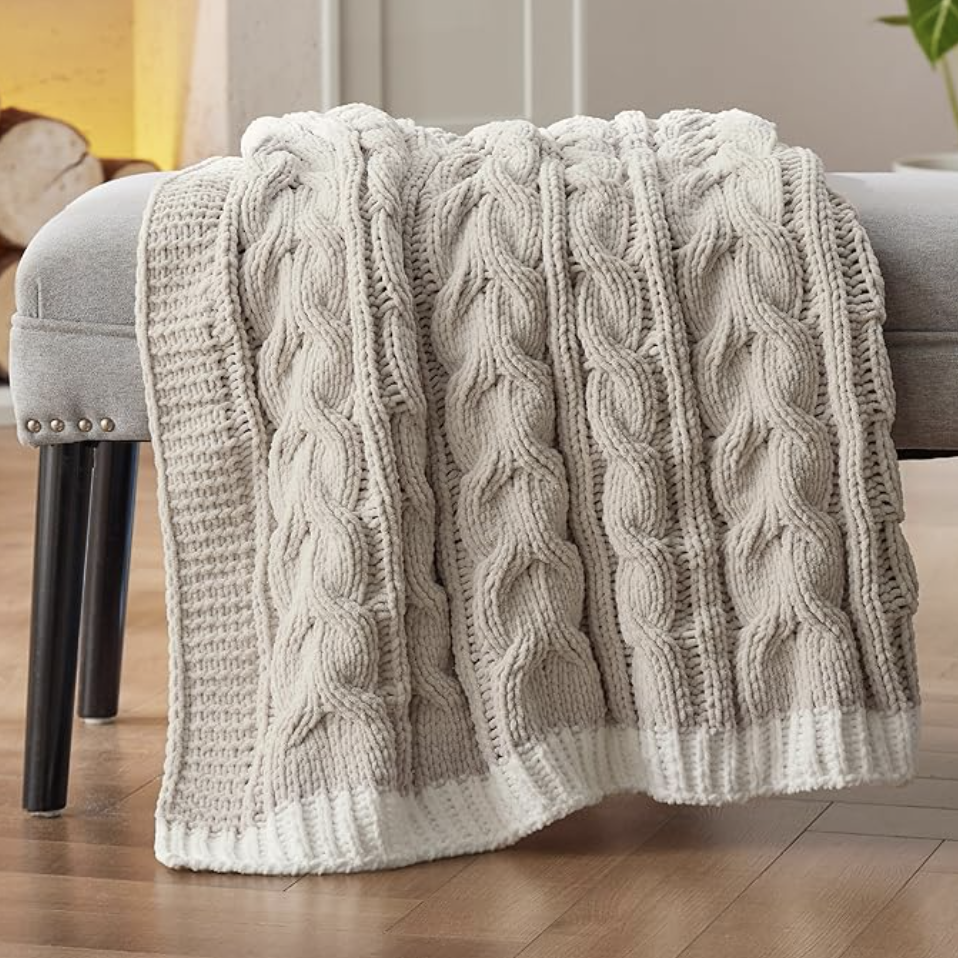 Cable Knit Throw Blanket